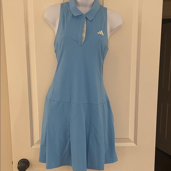 Adidas Women's Sky Blue Polo Dress - Picture 1 of 7